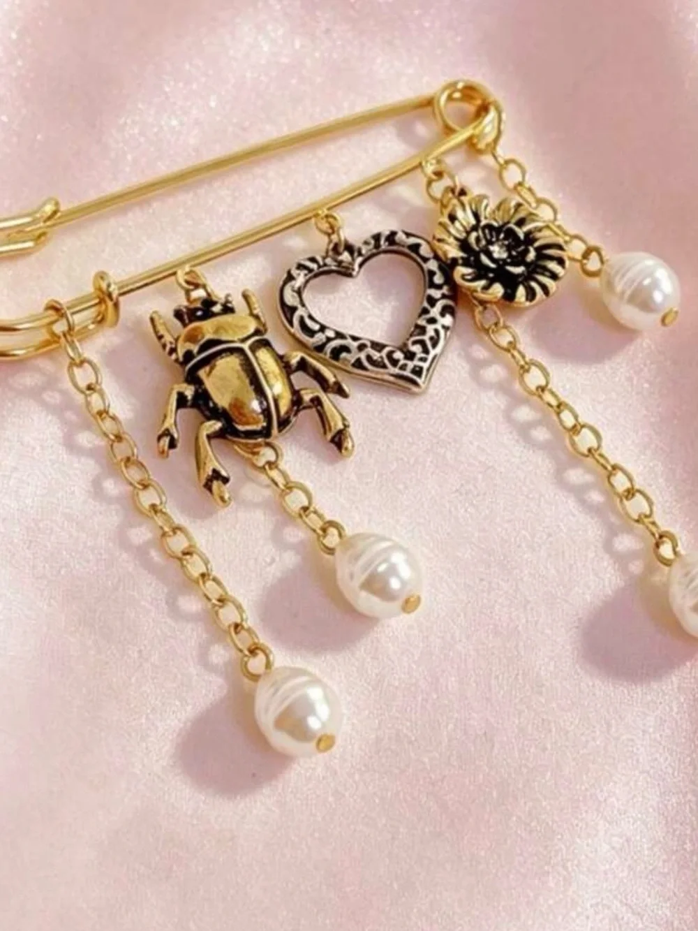 Multiple charm Pin Brooch